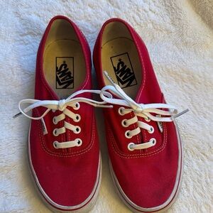 Vans Bold Red Shoes, women’s 7, men’s 5.5